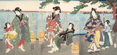 Scena dal Genji monogatari (Racconto di Genji) di Murasaki Shibuku (n. 978) c. 1860 da Utagawa and Toyokuni Kuniyoshi