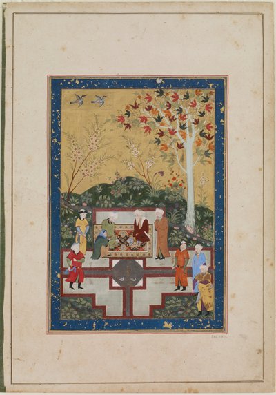 Una vecchia e due uomini, c.1520-30 da Uzbek School