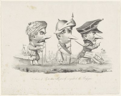 Caricatura della milizia di Rotterdam, 1830 da V. Dubrulle