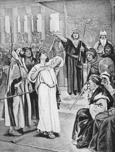 Atalia ascolta la proclamazione di Joas, 837 a.C. da Vaclav (1851 1901) (after) Brozik
