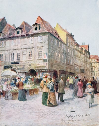 Havelska Ulice e Melantrichova Ulice, Praga, illustrazione da 