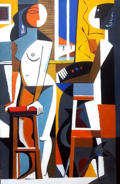 Artista e modella alla finestra, 2021 da Vadym Vaskovsky