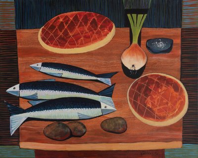 Natura morta con pane e pesce, 2020 da Vadym Vaskovsky
