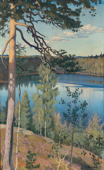 Lago nella natura selvaggia, 1895 da Väinö Alfred Blomstedt