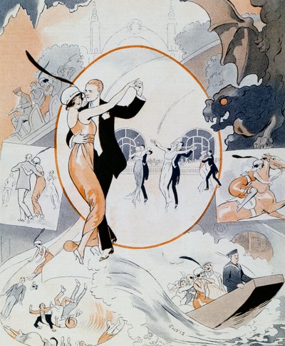 Scena di ballo, dalla rivista La Vie Parisienne, Francia da Vald