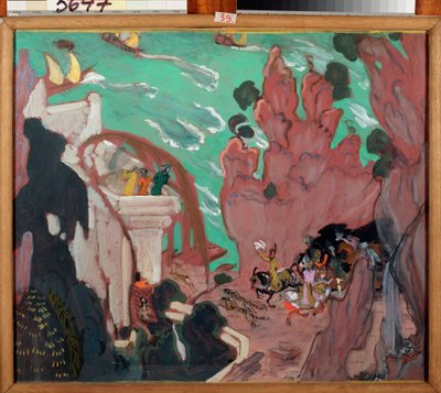 Scenografia per il balletto "Sheherazade" di Nikolaj Rimskij-Korsakov da Valentin Aleksandrovich Serov