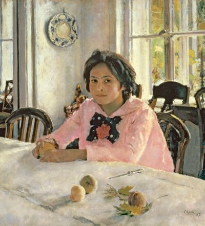 Ragazza con pesche da Valentin Aleksandrovich Serov