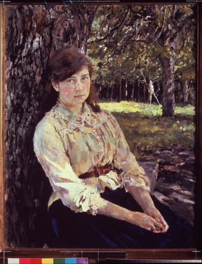 Giovane ragazza nella luce del sole. Ritratto di Maria Simonovich da Valentin Aleksandrovich Serov