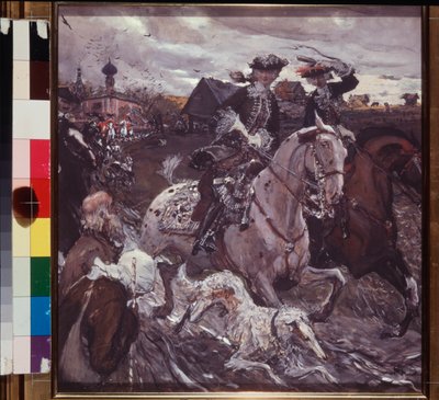La cavalcata dello zar Pietro II e della principessa ereditaria Elisabetta da Valentin Aleksandrovich Serov