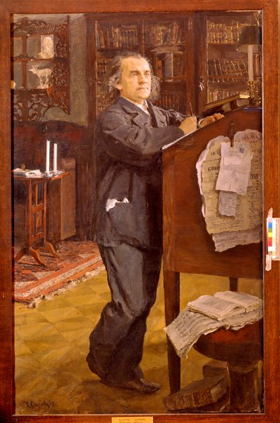 Ritratto del compositore Alexander Serov da Valentin Aleksandrovich Serov