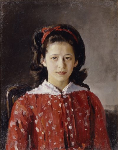 Ritratto di Lyudmila Anatolyevna Mamontova 1874-1937, 1884 da Valentin Aleksandrovich Serov