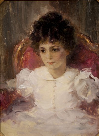 Ritratto di Tatyana Sergeevna Khokhlova, nata Botkina, da bambina da Valentin Aleksandrovich Serov