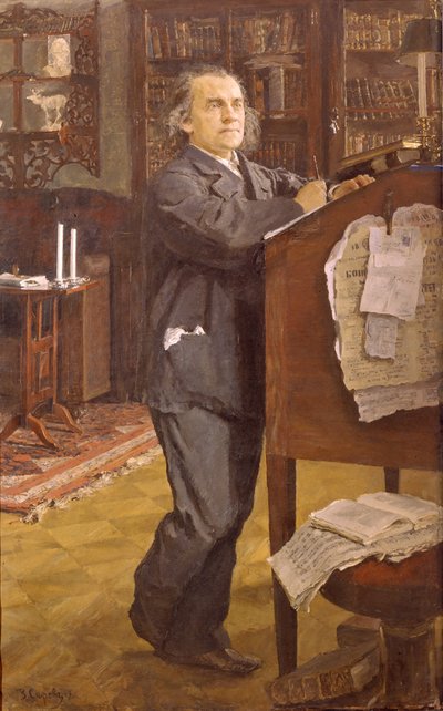 Ritratto del compositore Alexander Serov, 1889 da Valentin Aleksandrovich Serov