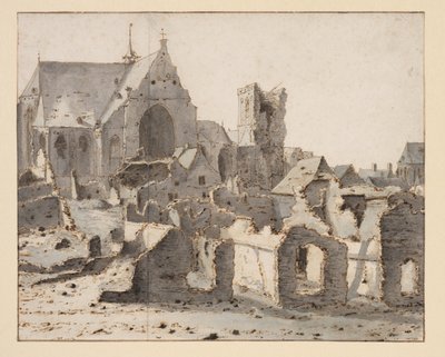 Veduta di Grave sulla Mosa dopo un assedio, 2 marzo 1675 da Valentin Klotz