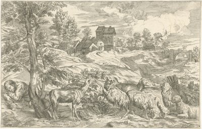 Paesaggio con pastore dormiente da Valentin Lefebvre