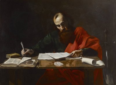 San Paolo che scrive le sue epistole da Valentin de Boulogne