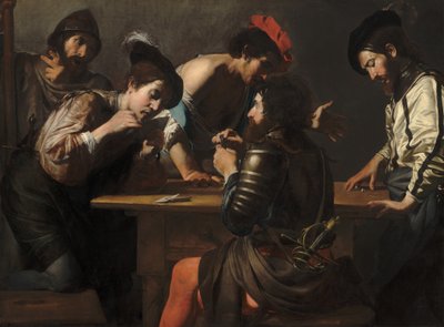 Soldati che giocano a carte e dadi da Valentin de Boulogne