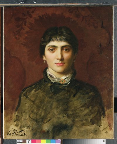 Ritratto di una donna con capelli scuri, 1884 da Valentine Cameron Prinsep