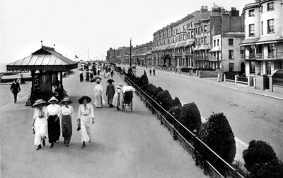 La passeggiata, West Worthing, West Sussex, inizio XX secolo da Valentine and Sons Ltd
