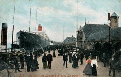 Nave a Vapore SS Celtic al Molo, Liverpool, Lancashire, c. 1904 da Valentine and Sons Ltd