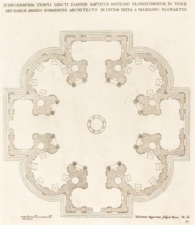 Piantina della chiesa di San Giovanni Battista da Valerien Regnard