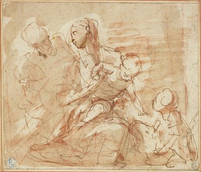 Sacra Famiglia con il Bambino San Giovanni da Valerio Castello