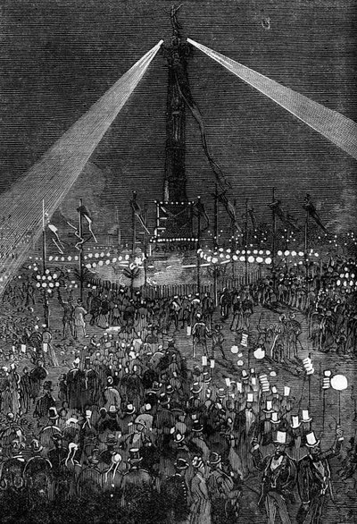 Illuminazione di Place de la Bastille a Parigi da Valnay Pere et fils