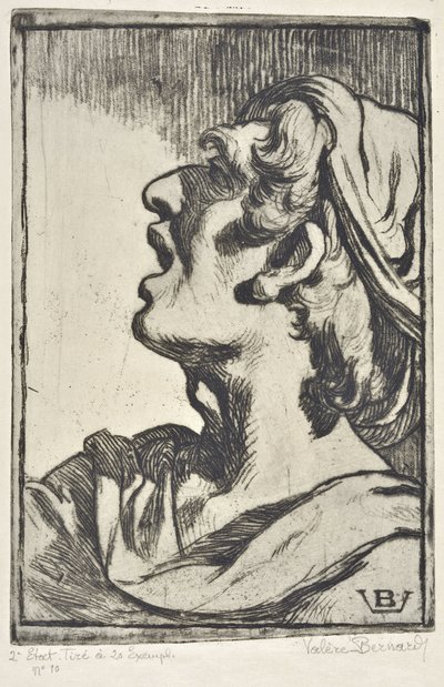 Testa di uomo (disegno) da Valère Bernard