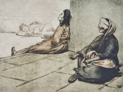 Mendicanti napoletani (disegno) da Valère Bernard