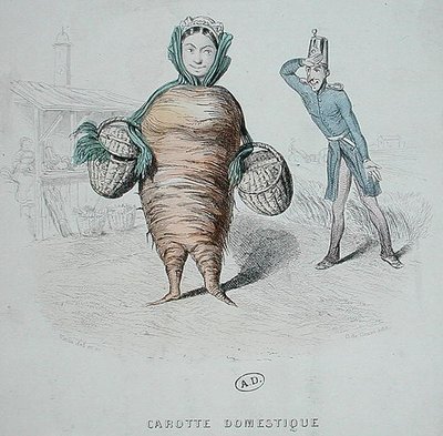 Cartone animato di un servitore come una carota da Varin Varin