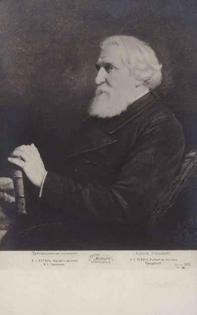 Ivan Turgenev, romanziere russo, scrittore di racconti e drammaturgo da Vasili Grigorevich Perov