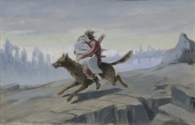 Ivan Tsarevich che cavalca il Lupo Grigio, Fine 1870 - Inizio 1880 da Vasili Grigorevich Perov