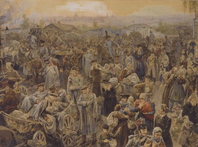 Il ritiro delle truppe russe da Mosca nel 1812, 1907 da Vasili Petrovich Lebedev