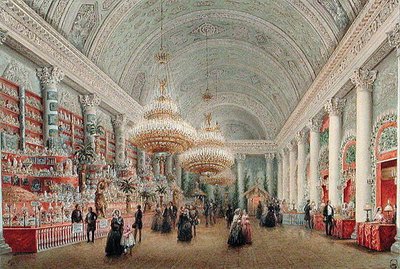 Bazar di beneficenza nella sala banchetti del Palazzo Yusupov da Vasili Semenovich Sadovnikov