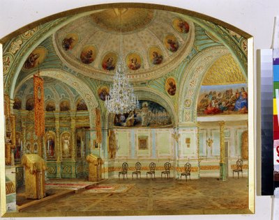 Interno della cappella del palazzo Yusupov a San Pietroburgo da Vasili Semenovich Sadovnikov