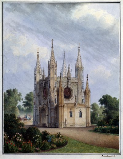 La chiesa gotica di Peterhof (Russia) da Vasili Semenovich Sadovnikov