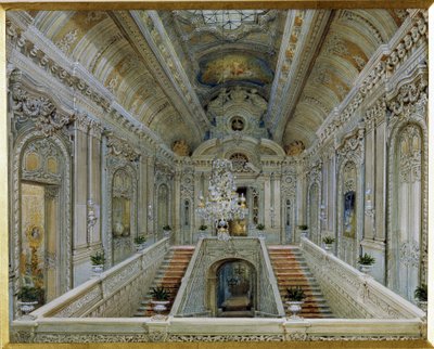 La scala principale del Palazzo Yusupov a San Pietroburgo da Vasili Semenovich Sadovnikov