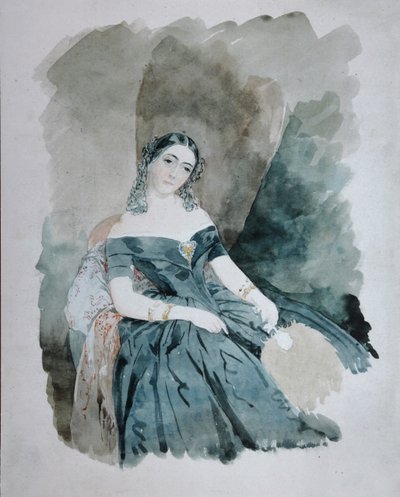 Ritratto di Leonilla Ivanovna Baryatinskaya, Principessa zu Sayn Wittgenstein 1816-1918, 1846 da Vasili Semenovich Sadovnikov