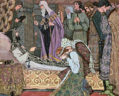 Letto di morte del Gran Duca Dmitry di Don (1350-89), c.1910 da Vasili Vasil