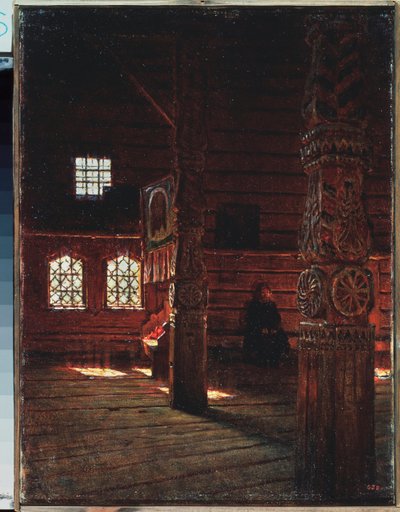 Interno della chiesa di Pietro e Paolo a Puchug da Vasili Vasilievich Vereshchagin