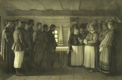 I Doukhobors che pregano, 1865 da Vasili Vasilievich Vereshchagin