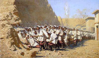Alle mura della fortezza. Lasciateli entrare! da Vasili Vasilyevich Vereshchagin