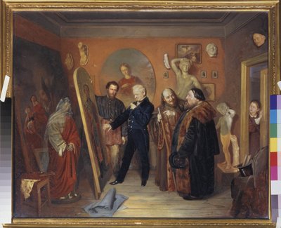 Lo studio del pittore da Vasili Vladimirovits Pukirev