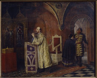 Lo zar Ivan IV il Terribile in preghiera da Vasili Vladimirovits Pukirev