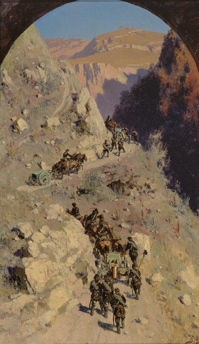 Artiglieria nelle montagne del Caucaso, 1883 da Vasilij Dmitrievich Polenov