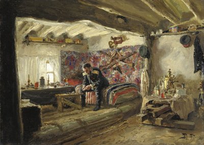 Quartier generale del reggimento di Rushchuk, Tsesarevich Alexander Alexandrovich a Brestovets da Vasilij Dmitrievich Polenov