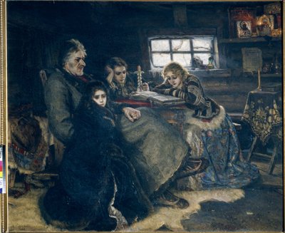 Alexandre Danilovic Menchikov e la sua famiglia in esilio da Vasilij Ivanovic Surikov