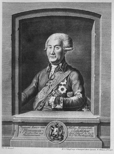 Ritratto del conte Nikolay Alexeyevich Tatishchev 1739-1823 da Vasily Petrovich Pyadyshev