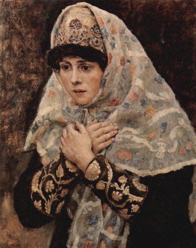 Ragazza boyar con le braccia incrociate da Vasily Surikov