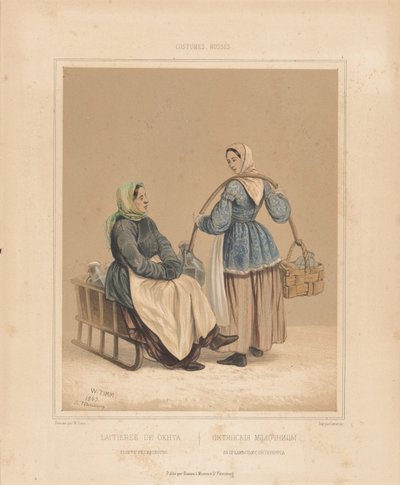Lattaie a Okhta, metà del XIX secolo da Georg Wilhelm Timm